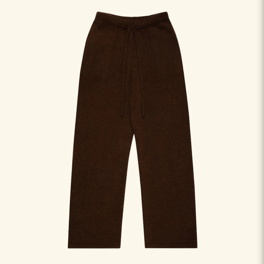Cherry LA Knit Parachute Pants XS Brown Baby Alpaca & Merino Wool